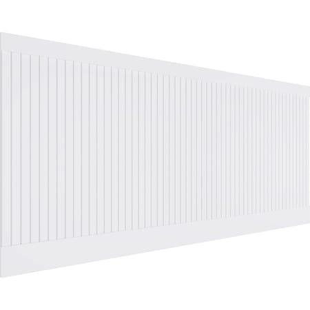 Ekena Millwork 44"H x 94 1/2"W Beadboard PVC Wainscot Paneling Kit WPK44X94BBD